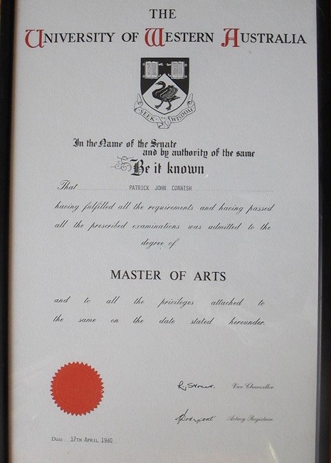 Thesis for my Master of Arts